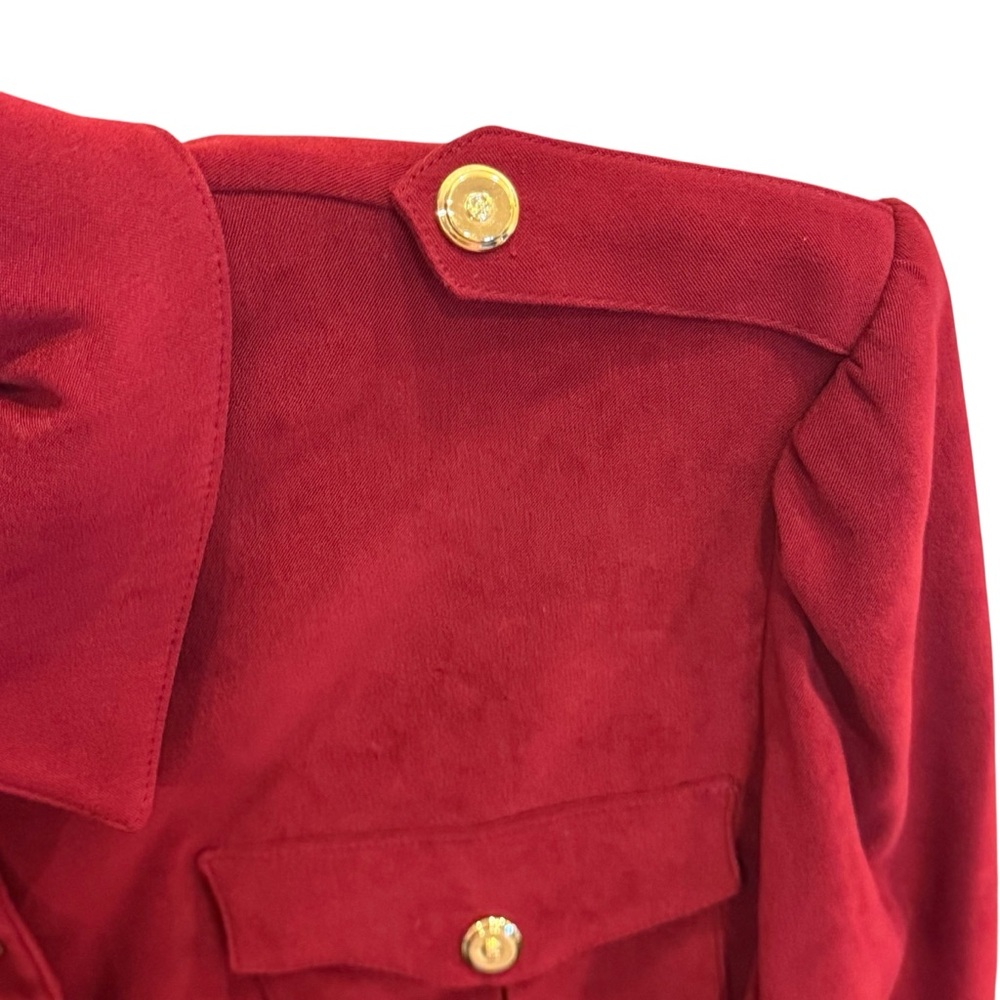 St. John Sport Crimson Vintage Military Inspired Blazer with Gold Accents sz S - Picture 4 of 13